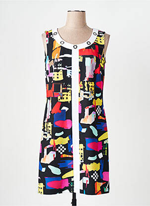 Robe mi-longue imprimé fantaisie sans manche blanc OLIVIER PHILIPS femme