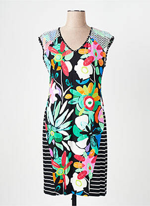 Robe mi-longue manches courtes manches courtes noir OLIVIER PHILIPS femme