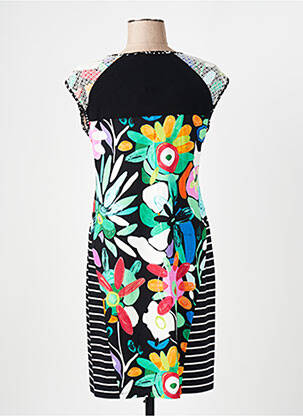 Robe mi-longue manches courtes manches courtes noir OLIVIER PHILIPS femme