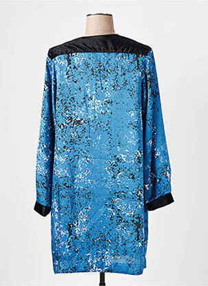 Robe mi-longue imprimé fantaisie manches longues bleu COP COPINE femme
