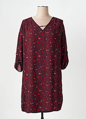 Robe mi-longue manches 3/4 manches 3/4 rouge LOLA ESPELETA femme