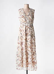 Robe longue imprimé fantaisie sans manche beige LIU JO femme