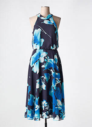 Robe longue imprimé fantaisie sans manche bleu VERA MONT femme