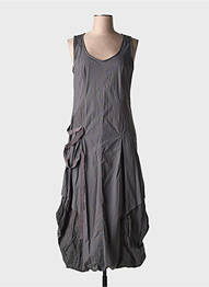 Robe longue sans manche sans manche gris LAUREN VIDAL femme