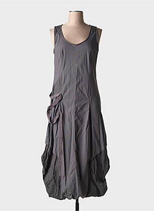 Robe longue sans manche sans manche gris LAUREN VIDAL femme