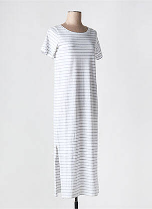 Robe longue manches courtes manches courtes blanc MUS & BOMBON femme