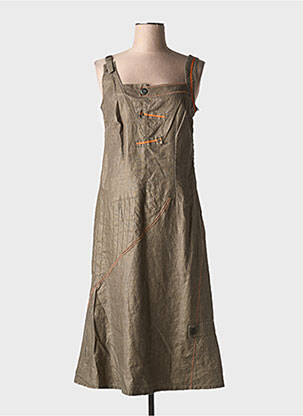 Robe mi-longue sans manche sans manche marron MY WAY femme
