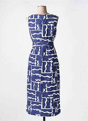 Robe mi-longue imprimé fantaisie sans manche bleu SIGNE NATURE femme