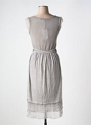 Robe mi-longue sans manche sans manche gris LA FEE MARABOUTEE femme
