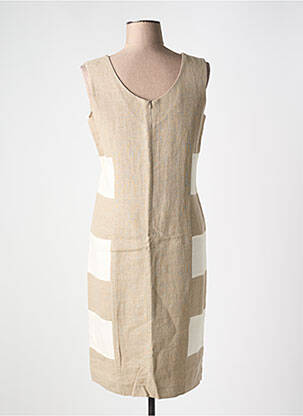 Robe mi-longue sans manche sans manche beige PLAIT-IL ? femme