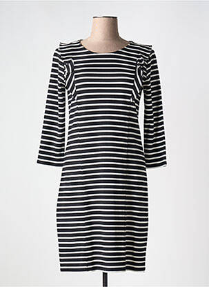 Robe mi-longue manches longues manches longues noir STREET ONE femme