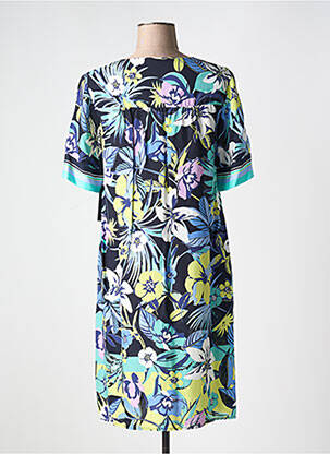 Robe mi-longue imprimé fleurs manches courtes bleu BETTY BARCLAY femme