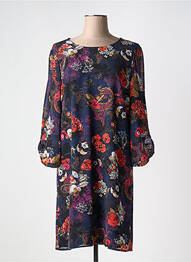 Robe mi-longue imprimé fleurs manches longues bleu BETTY BARCLAY femme