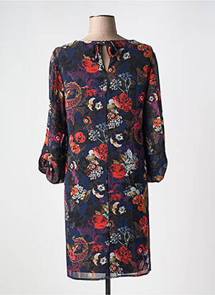 Robe mi-longue imprimé fleurs manches longues bleu BETTY BARCLAY femme