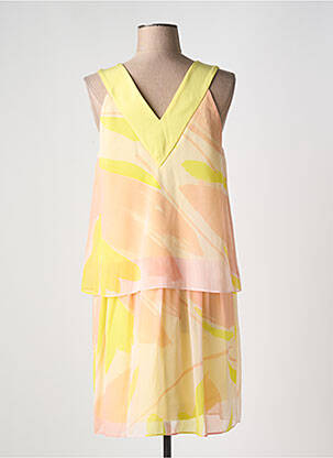 Robe mi-longue imprimé fantaisie sans manche jaune COP COPINE femme