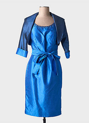 Ensemble robe fermeture zippée au dos bleu FASHION NEW YORK femme