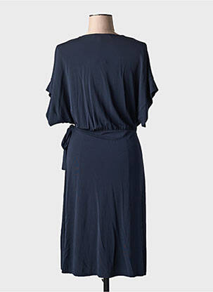 Robe mi-longue manches courtes manches courtes bleu LA FEE MARABOUTEE femme