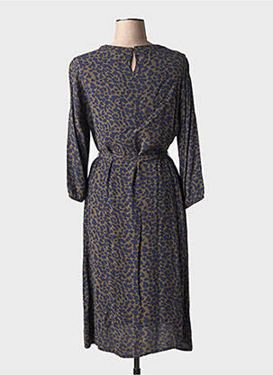 Robe mi-longue tissage crêpe manches longues vert ROBE LEGERE BY VERA MONT femme