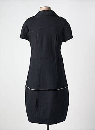 Robe mi-longue manches courtes manches courtes noir CHRISTINE LAURE femme