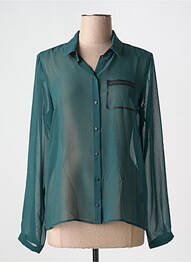 Chemisier tissage crêpe manches longues vert COP COPINE femme