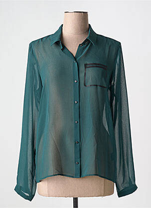 Chemisier tissage crêpe manches longues vert COP COPINE femme