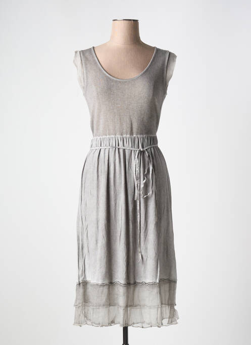Robe mi-longue gris LA FEE MARABOUTEE pour femme