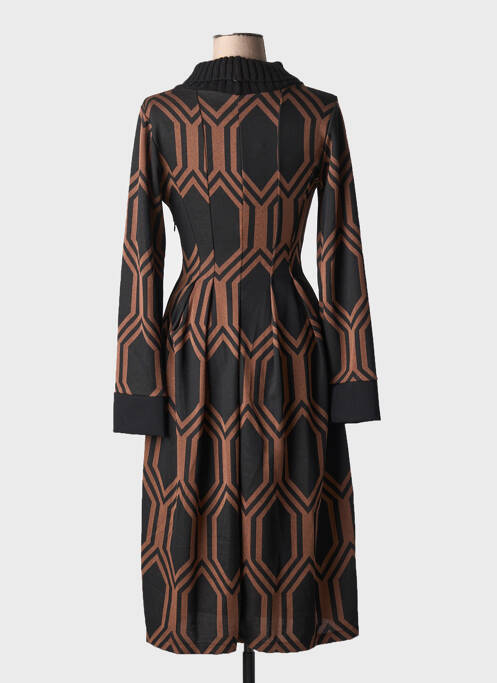 Robe mi-longue marron LA FEE MARABOUTEE pour femme