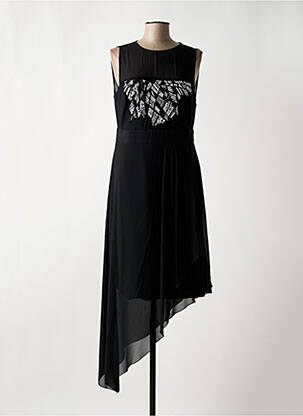 Robe longue tissage crêpe sans manche noir EDAS femme