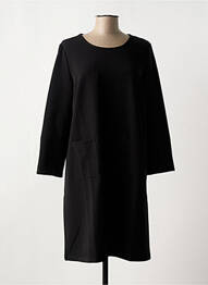 Robe mi-longue manches longues manches longues noir SIGNE NATURE femme