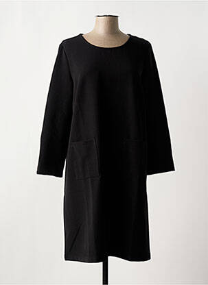 Robe mi-longue manches longues manches longues noir SIGNE NATURE femme