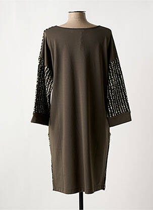 Robe mi-longue manches longues manches longues vert LA FEE MARABOUTEE femme