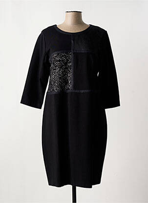 Robe mi-longue manches 3/4 manches 3/4 noir CHRISTINE LAURE femme