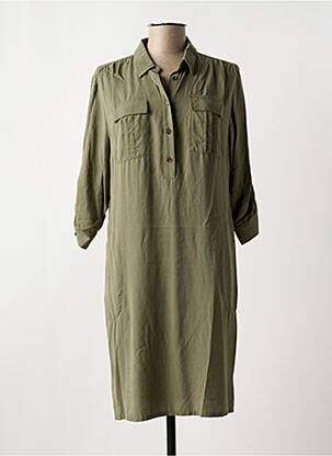 Robe mi-longue coupe fluide manches 3/4 vert BETTY BARCLAY femme