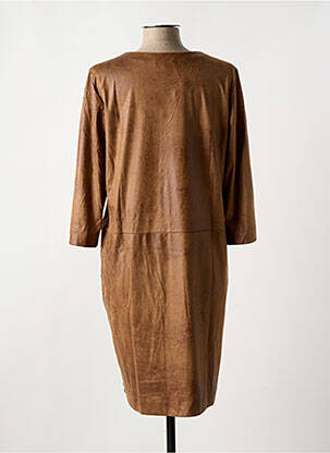 Robe mi-longue manches 3/4 manches 3/4 marron SIGNE NATURE femme