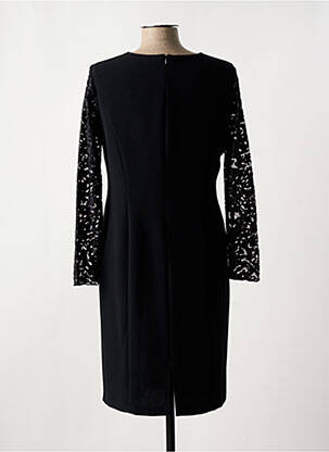 Robe mi-longue manches longues manches longues noir GEVANA femme