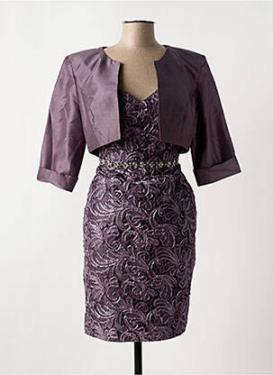 Ensemble robe broderie violet FASHION NEW YORK femme