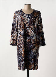 Robe mi-longue manches longues manches longues noir GEVANA femme