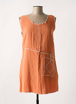 Tunique sans manche tissage crêpe orange E & H femme