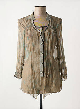 Chemisier coupe cintrée manches longues vert MY WAY femme