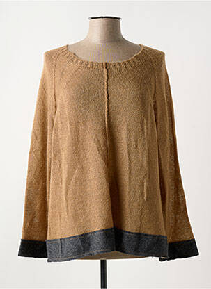 Pull stretch manches longues marron LA FEE MARABOUTEE femme