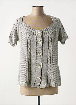 Gilet manches courtes fermeture boutonnée sur le devant gris CHRISMAS'S femme