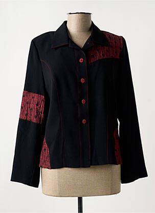 Chemisier tissage crêpe manches longues noir GEVANA femme