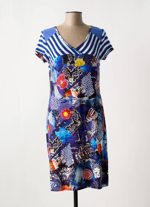 Robe mi-longue bleu OLIVIER PHILIPS femme