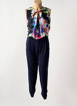 Combi-pantalon fermeture boutonnée au dos sans manche bleu VERA MONT femme