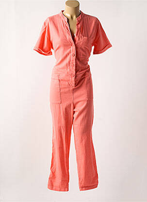Combi-pantalon fermeture boutonnée sur le devant manches courtes orange FIVE femme