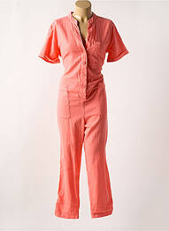 Combi-pantalon fermeture boutonnée sur le devant manches courtes orange FIVE femme
