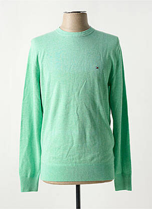 Pull col rond manches longues vert TOMMY HILFIGER homme