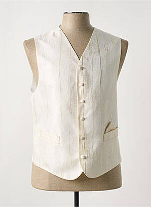 Gilet sans manche effet matière satinée blanc VIRTUOSE homme