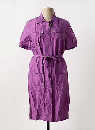 Robe mi-longue manches courtes manches courtes violet BASLER femme