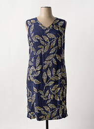 Robe mi-longue imprimé fantaisie sans manche bleu GEVANA femme